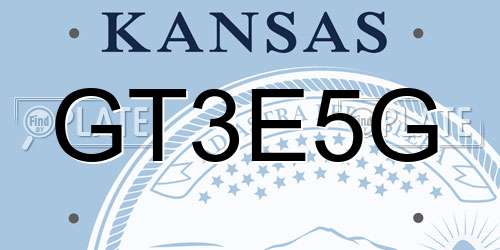 GT3E5G Kansas License Plate