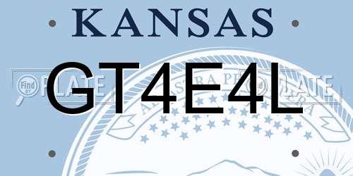 GT4E4L Kansas License Plate