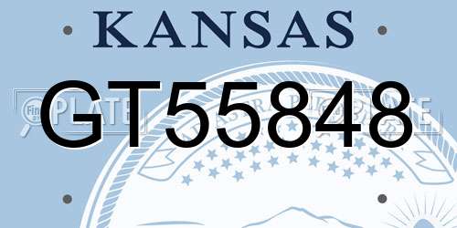 GT55848 Kansas License Plate