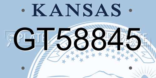 GT58845 Kansas License Plate