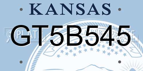 GT5B545 Kansas License Plate