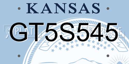 GT5S545 Kansas License Plate