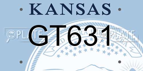 GT631 Kansas License Plate
