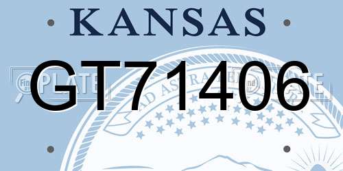GT71406 Kansas License Plate