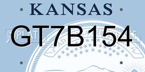 GT7B154 Kansas License Plate