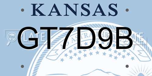 GT7D9B Kansas License Plate