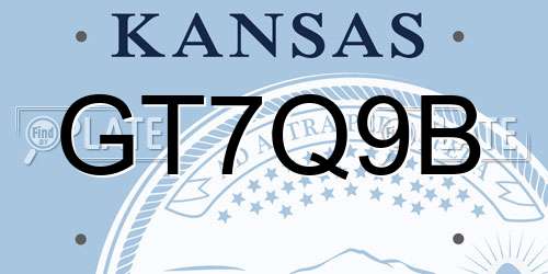 GT7Q9B Kansas License Plate