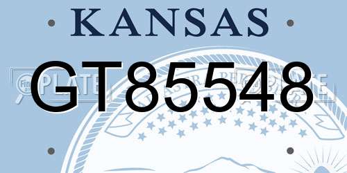 GT85548 Kansas License Plate
