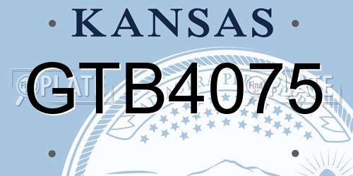 GTB4075 Kansas License Plate