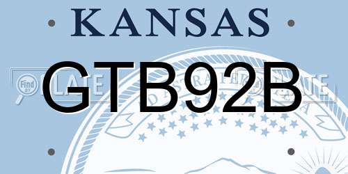 GTB92B Kansas License Plate