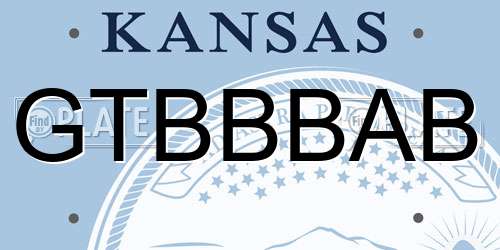 GTBBBAB Kansas License Plate
