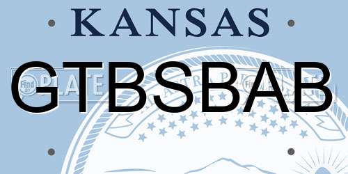 GTBSBAB Kansas License Plate