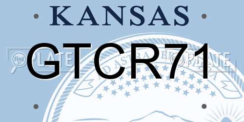 GTCR71 Kansas License Plate