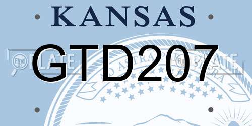 GTD207 Kansas License Plate