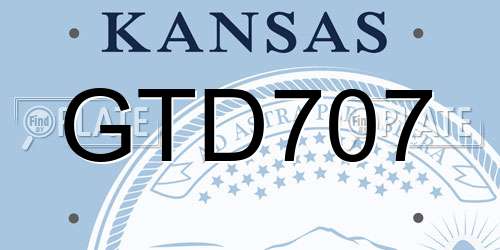 GTD707 Kansas License Plate