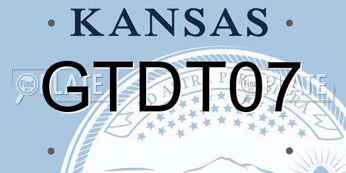 GTDT07 Kansas License Plate
