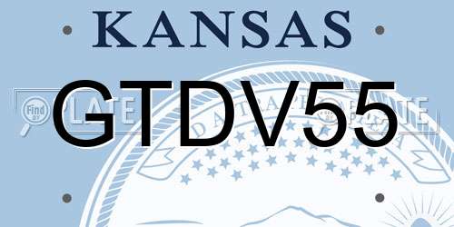 GTDV55 Kansas License Plate