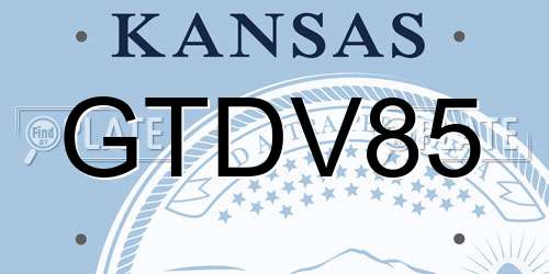 GTDV85 Kansas License Plate