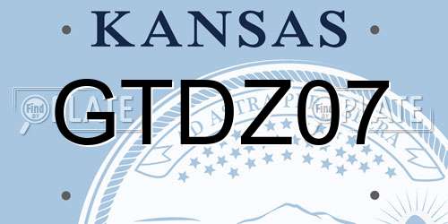 GTDZ07 Kansas License Plate