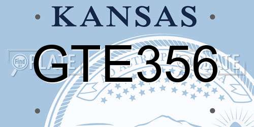 GTE356 Kansas License Plate