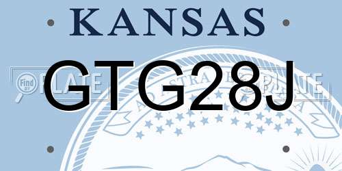 GTG28J Kansas License Plate