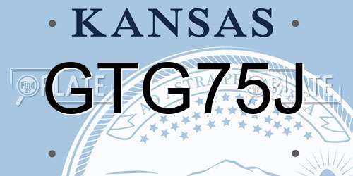 GTG75J Kansas License Plate