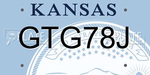 GTG78J Kansas License Plate