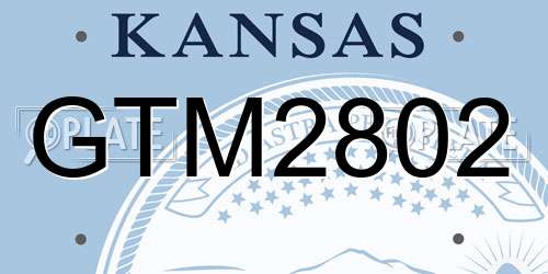 GTM2802 Kansas License Plate