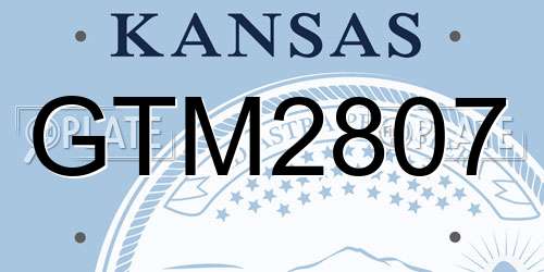 GTM2807 Kansas License Plate