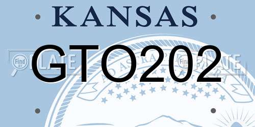 GTO202 Kansas License Plate