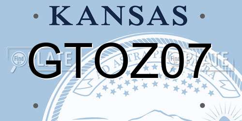 GTOZ07 Kansas License Plate