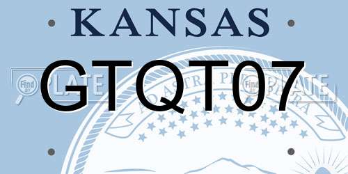 GTQT07 Kansas License Plate
