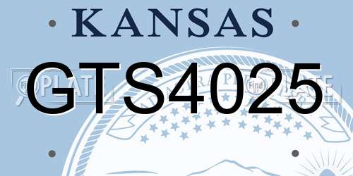 GTS4025 Kansas License Plate