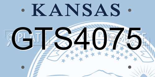 GTS4075 Kansas License Plate