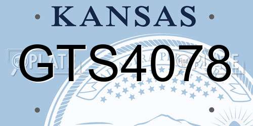 GTS4078 Kansas License Plate