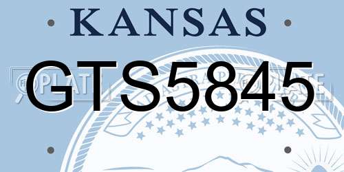 GTS5845 Kansas License Plate