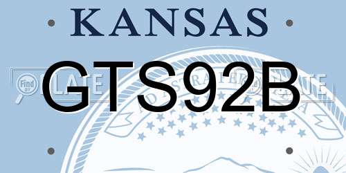 GTS92B Kansas License Plate