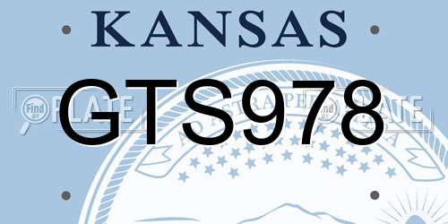 GTS978 Kansas License Plate
