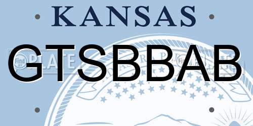 GTSBBAB Kansas License Plate