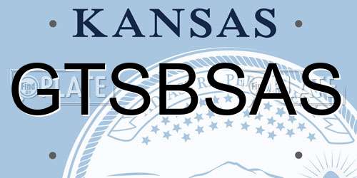 GTSBSAS Kansas License Plate