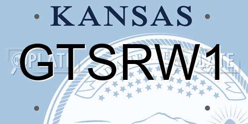 GTSRW1 Kansas License Plate