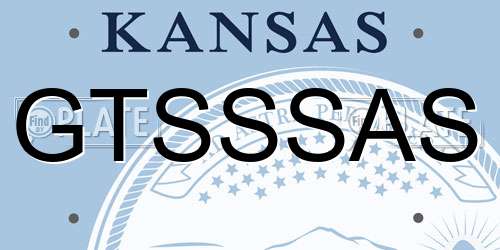 GTSSSAS Kansas License Plate