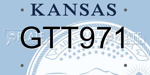 GTT971 Kansas License Plate