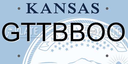 GTTBBOO Kansas License Plate