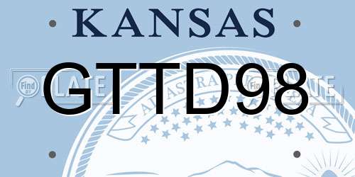 GTTD98 Kansas License Plate