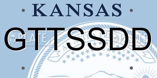 GTTSSDD Kansas License Plate