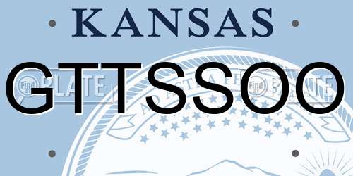GTTSSOO Kansas License Plate