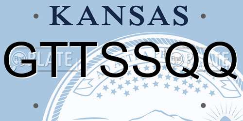 GTTSSQQ Kansas License Plate