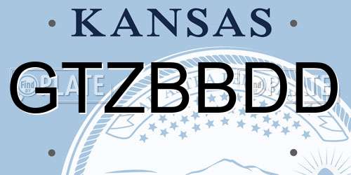 GTZBBDD Kansas License Plate