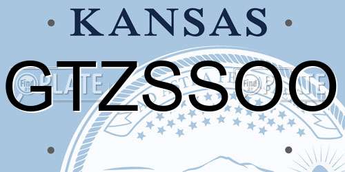 GTZSSOO Kansas License Plate